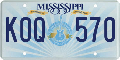 MS license plate KOQ570