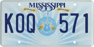 MS license plate KOQ571