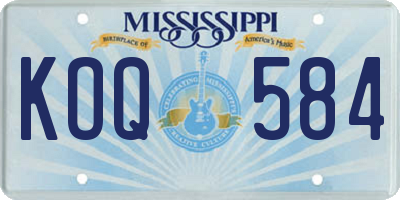 MS license plate KOQ584