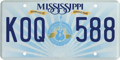 MS license plate KOQ588