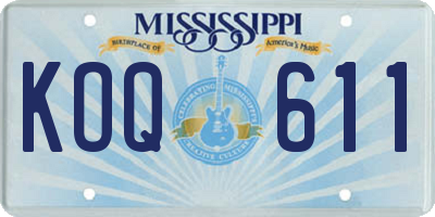 MS license plate KOQ611