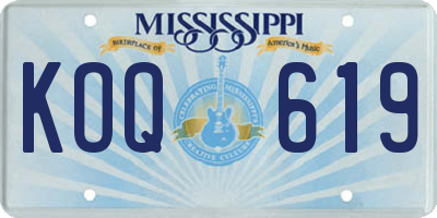 MS license plate KOQ619