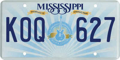 MS license plate KOQ627