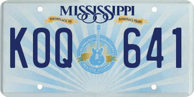 MS license plate KOQ641
