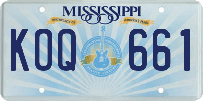 MS license plate KOQ661