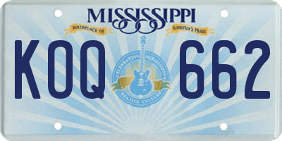 MS license plate KOQ662