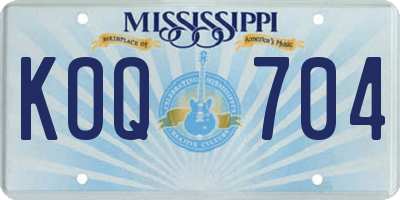 MS license plate KOQ704