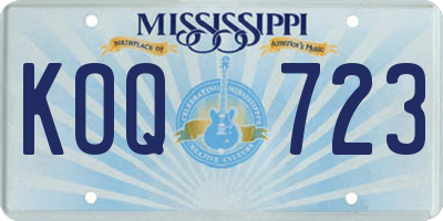 MS license plate KOQ723