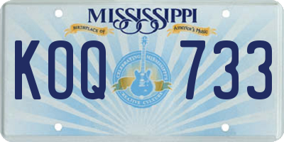 MS license plate KOQ733