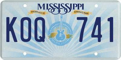 MS license plate KOQ741