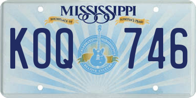 MS license plate KOQ746