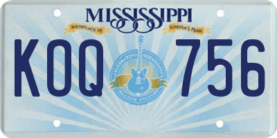 MS license plate KOQ756