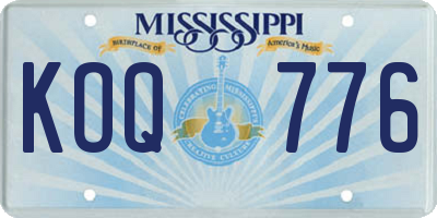 MS license plate KOQ776