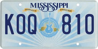 MS license plate KOQ810