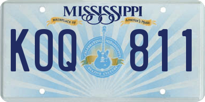 MS license plate KOQ811