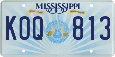 MS license plate KOQ813