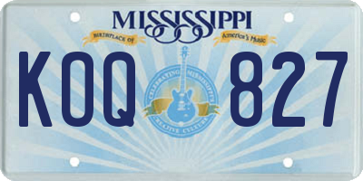 MS license plate KOQ827