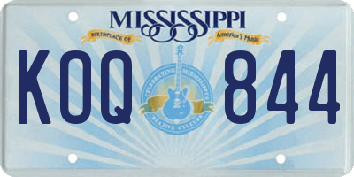 MS license plate KOQ844
