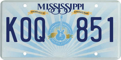 MS license plate KOQ851