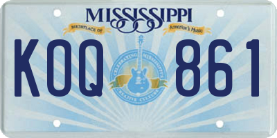 MS license plate KOQ861
