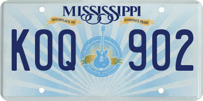 MS license plate KOQ902