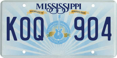 MS license plate KOQ904