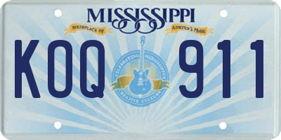 MS license plate KOQ911