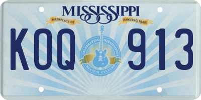 MS license plate KOQ913