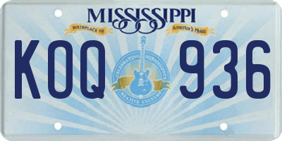 MS license plate KOQ936