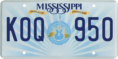MS license plate KOQ950