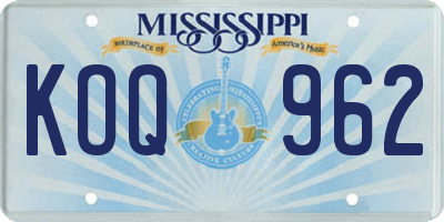 MS license plate KOQ962