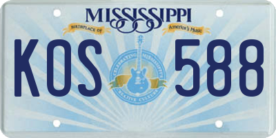 MS license plate KOS588