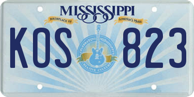 MS license plate KOS823