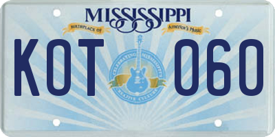 MS license plate KOT060