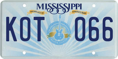 MS license plate KOT066