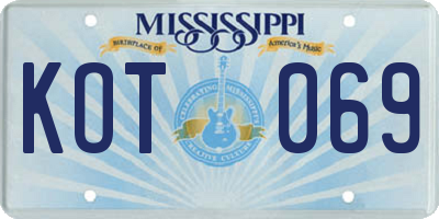 MS license plate KOT069