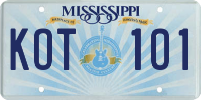 MS license plate KOT101
