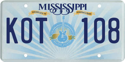MS license plate KOT108