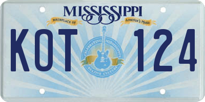 MS license plate KOT124