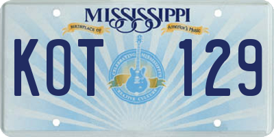 MS license plate KOT129