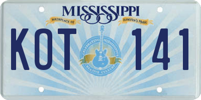MS license plate KOT141