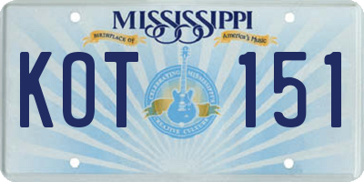 MS license plate KOT151