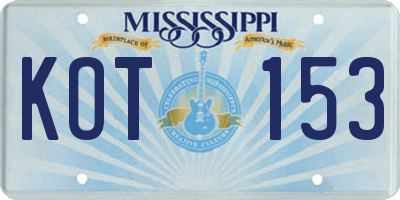 MS license plate KOT153
