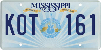 MS license plate KOT161