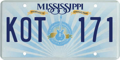 MS license plate KOT171