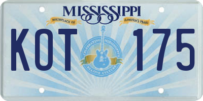MS license plate KOT175