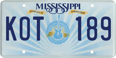MS license plate KOT189