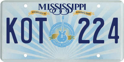 MS license plate KOT224