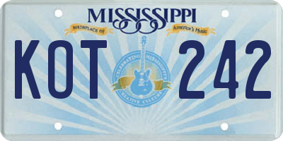 MS license plate KOT242