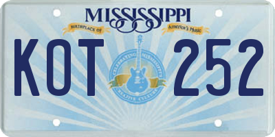 MS license plate KOT252